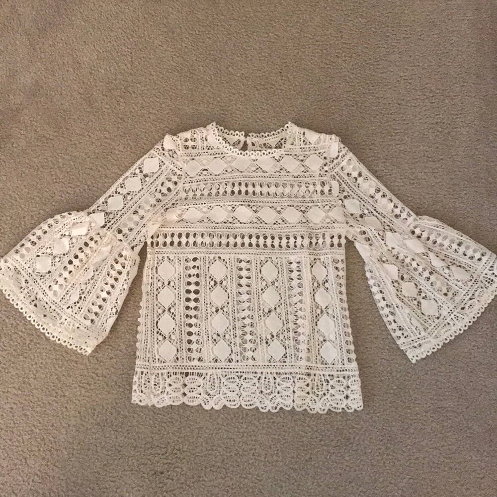 Crochet Top with Bell Sleeve